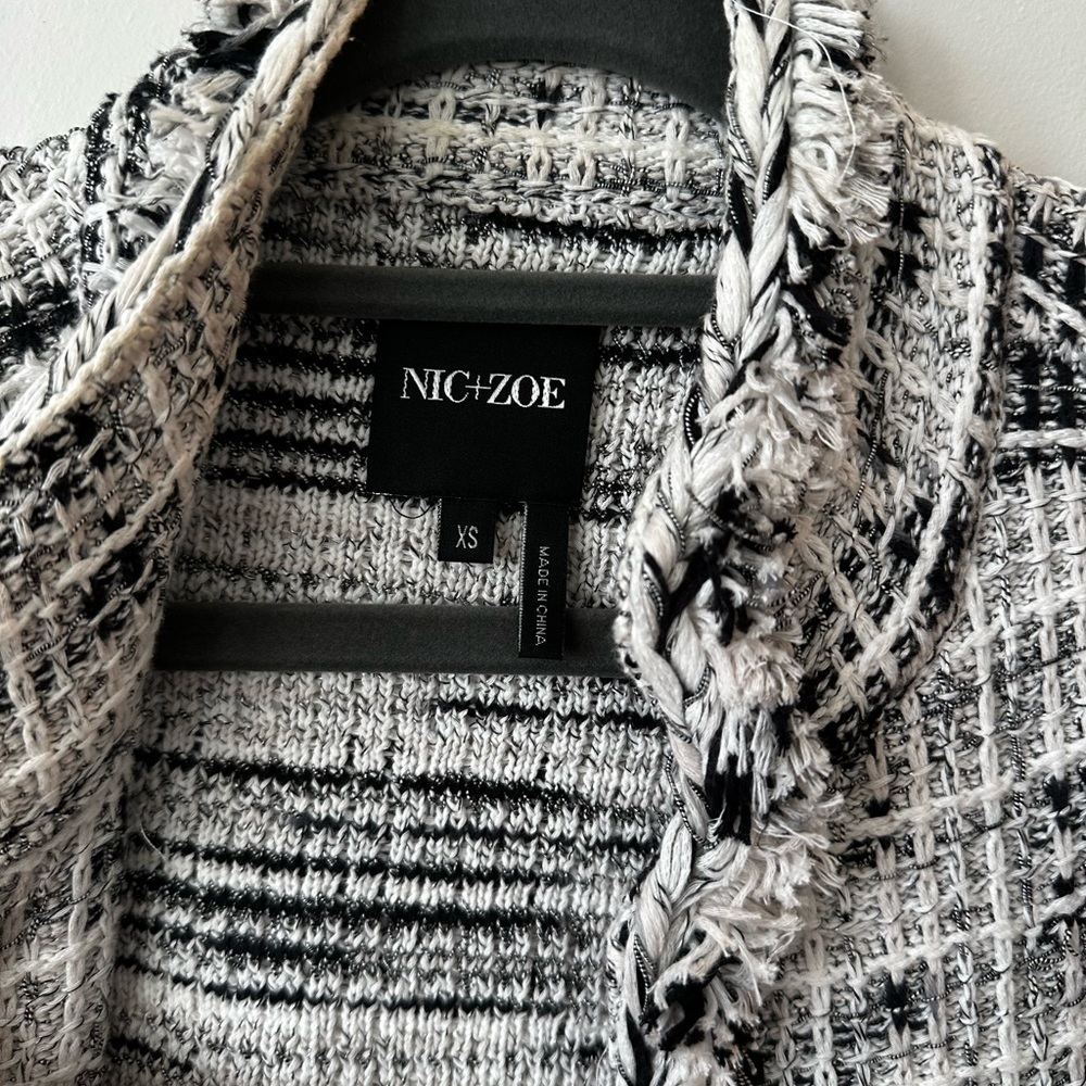 NICE+ZOE - knit blazer black and white, size extra small